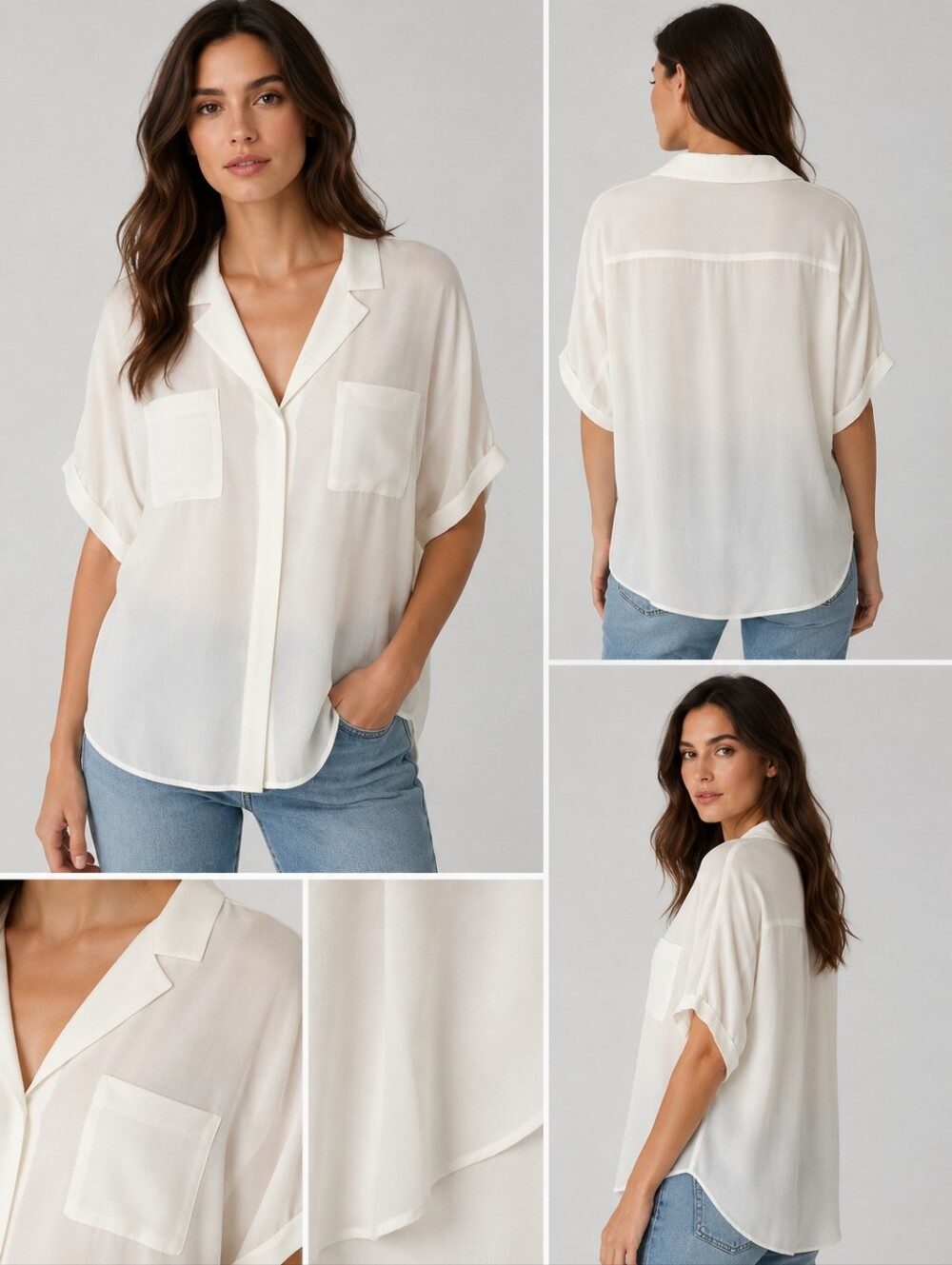 Women's Blouses (Necklace Not Included) #35 - Picture 4 of 10